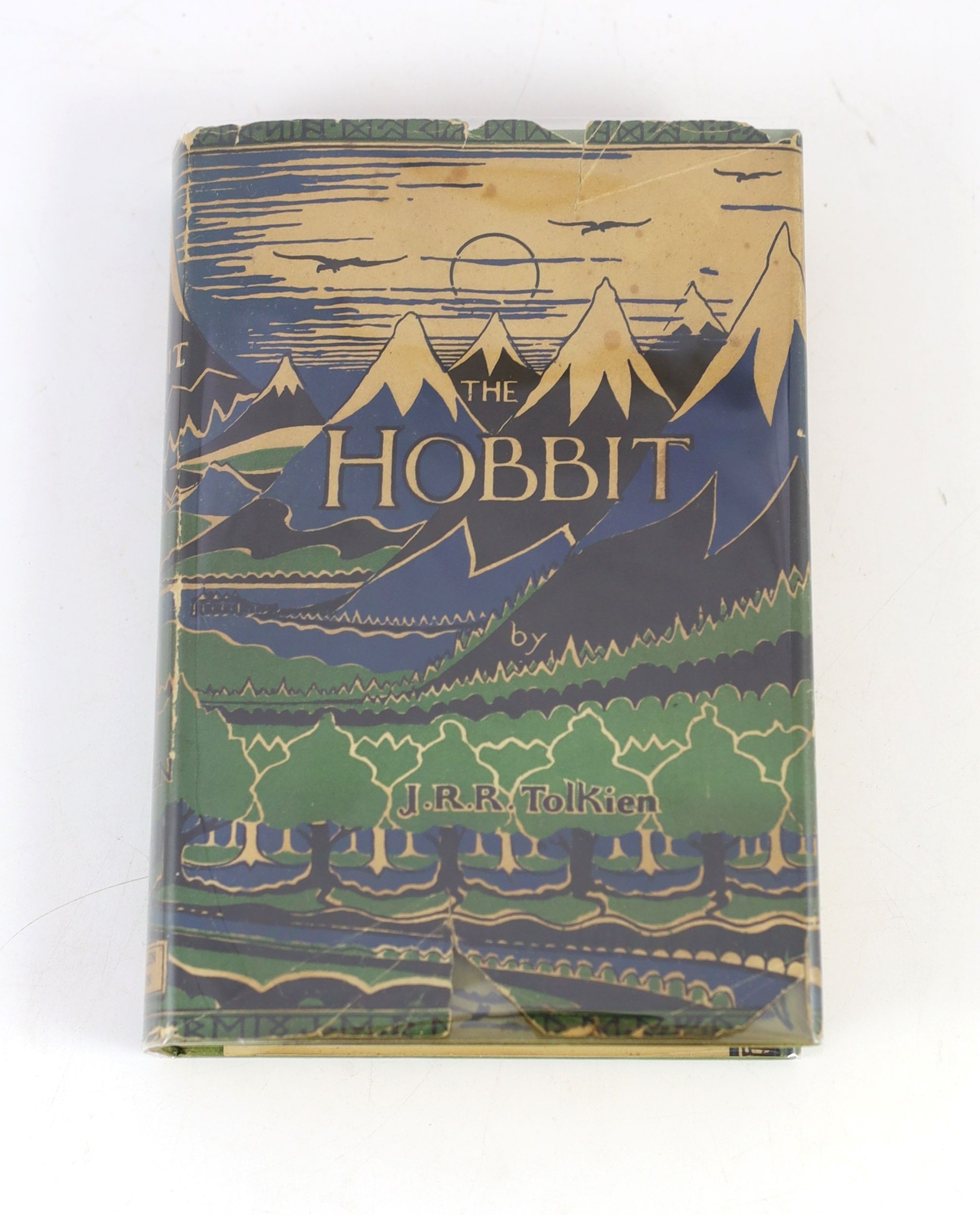 ° ° Tolkien, John Ronald Reuel - The Hobbit, 2nd edition, 10th impression, with colour frontispiece,