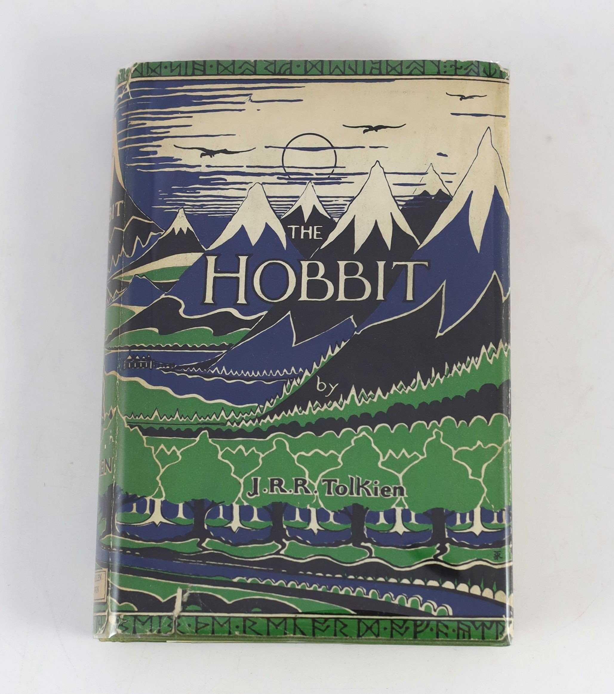 ° ° Tolkien, John Ronald Reuel - The Hobbit, 2nd edition, 14th impression, with colour frontispiece,