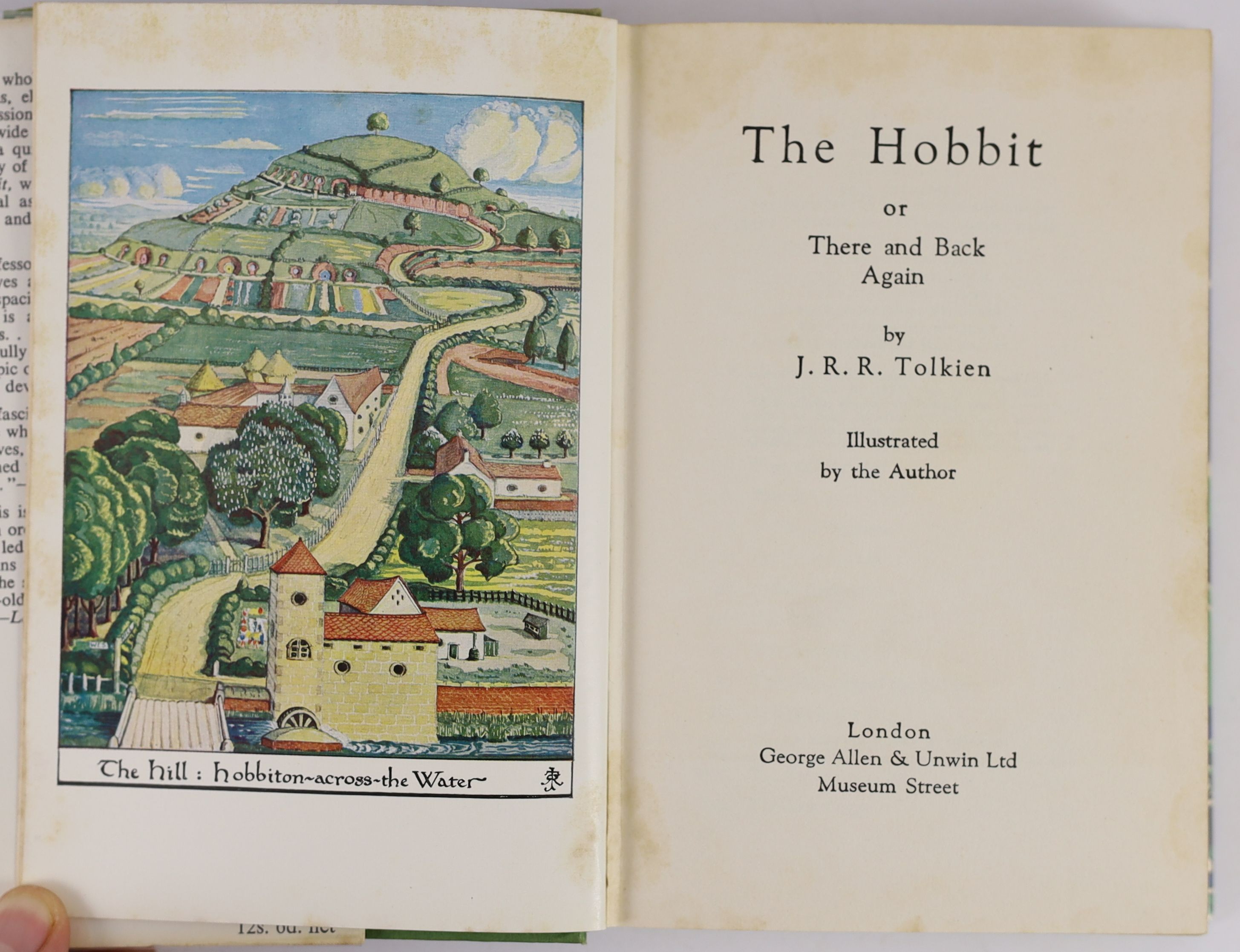 ° ° Tolkien, John Ronald Reuel - The Hobbit, 2nd edition, 13th impression, with colour frontispiece, - Image 2 of 5