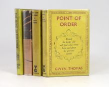° ° Thomas, Gwyn - 4 works - A Point of Order, 1st edition, 8vo, cloth with unclipped d/j, Victor