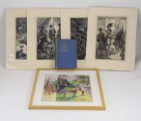 ° ° Original Artwork - John Riddle Burgess (1886-1966) - A set of four en grisaille illustrations