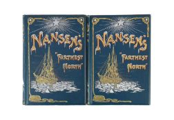 ° ° Nansen, Fridtjof - Farthest North, 2 vols, 8vo, original pictorial cloth, with folding map,