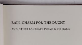 ° ° Hughes, Ted - Rain-Charm for the Duchy, one of 150 signed by the author, 4to, quarter blue cloth
