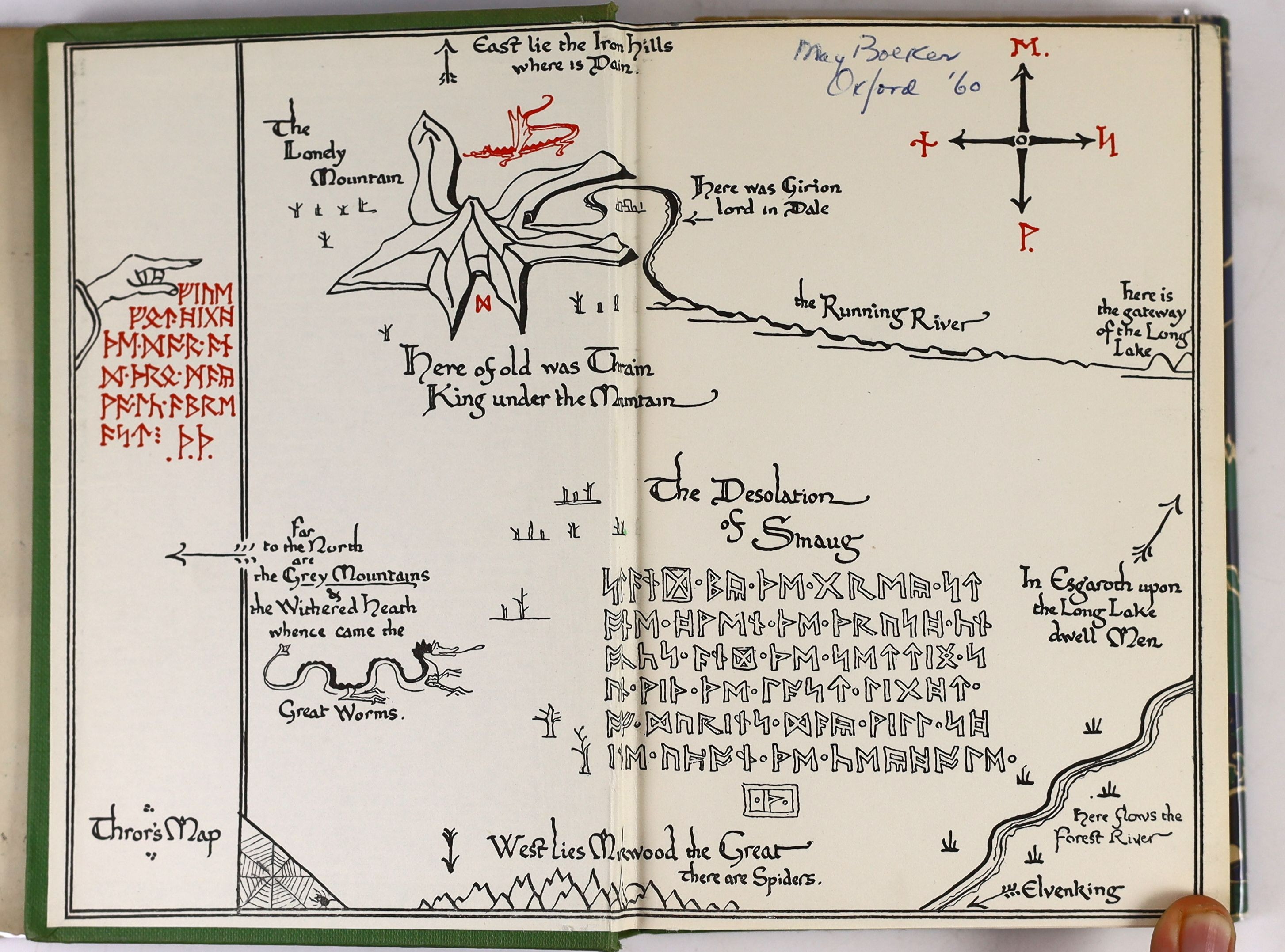 ° ° Tolkien, John Ronald Reuel - The Hobbit, 2nd edition, 11th impression, with colour frontispiece, - Image 4 of 5