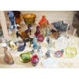 A large group of mostly Murano and Murano style glass