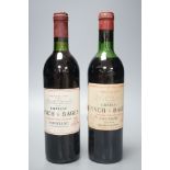 2 bottles chateau Lynch Bages Pauillac 1970 and 1982