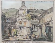 Frederick William Baldwin (b.1899), Waterhouse, Membury, Devon, pen and watercolour, signed and