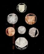 Cased Royal Mint proof coin sets – UK 1996 Silver Wedding Anniversary silver coin collection, 2012