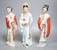 Three Chinese porcelain figures 33cm