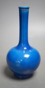 A Chinese blue bottle vase, Qianlong mark