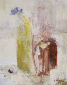Giuliana Presco, oil on canvas, Abstract figure study, signed and dated '90, 40 x 32cm