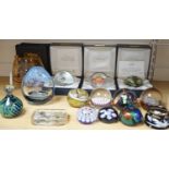 2 Caithness glass vases together with 11 various paperweights, including 3 boxed Caithness and a