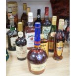 14 bottles of assorted whisky, brandy cognac etc