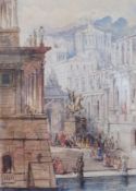 Thomas Allom (1804-1872), A Fantastic Evocation of a Classical City, watercolour, 20 x 13.5cm