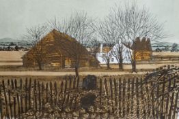 Robert Tavener, Old barn and farm, Artists proof lithograph, signed in margin, 48 x 62cm
