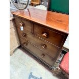 A small Victorian mahogany four drawer chest, width 90cm depth 52cm height 87cm