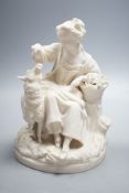 A mid 19th century Parian group, possibly Samuel Alcock, 22cm