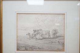 John White Abbott (1763-1851), Cattle resting, pen and wash drawing, inscribed Sep.15.1815, 15 x