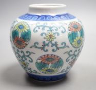 A Chinese doucai medallion jar, Qianlong mark