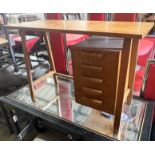 A Gordon Russell style teak desk, width 99cm, depth 44cm height 69cm