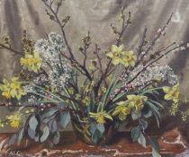 Alfred Egerton Cooper (1883-1974) Spring flowers in a vaseoil on canvasinitialled63 x 76cm,