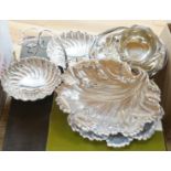 A group of plated wares including a Christofle wine basket