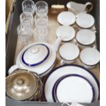 An assortment of ceramics and glassware, to include a part Spode service, Wedgwood, Coalport etc.,