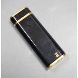 Cartier, black enamel and gold plated lighter