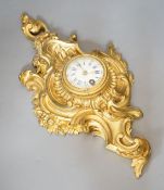 A small 19th century ormolu Cartel timepiece - 32cm tall
