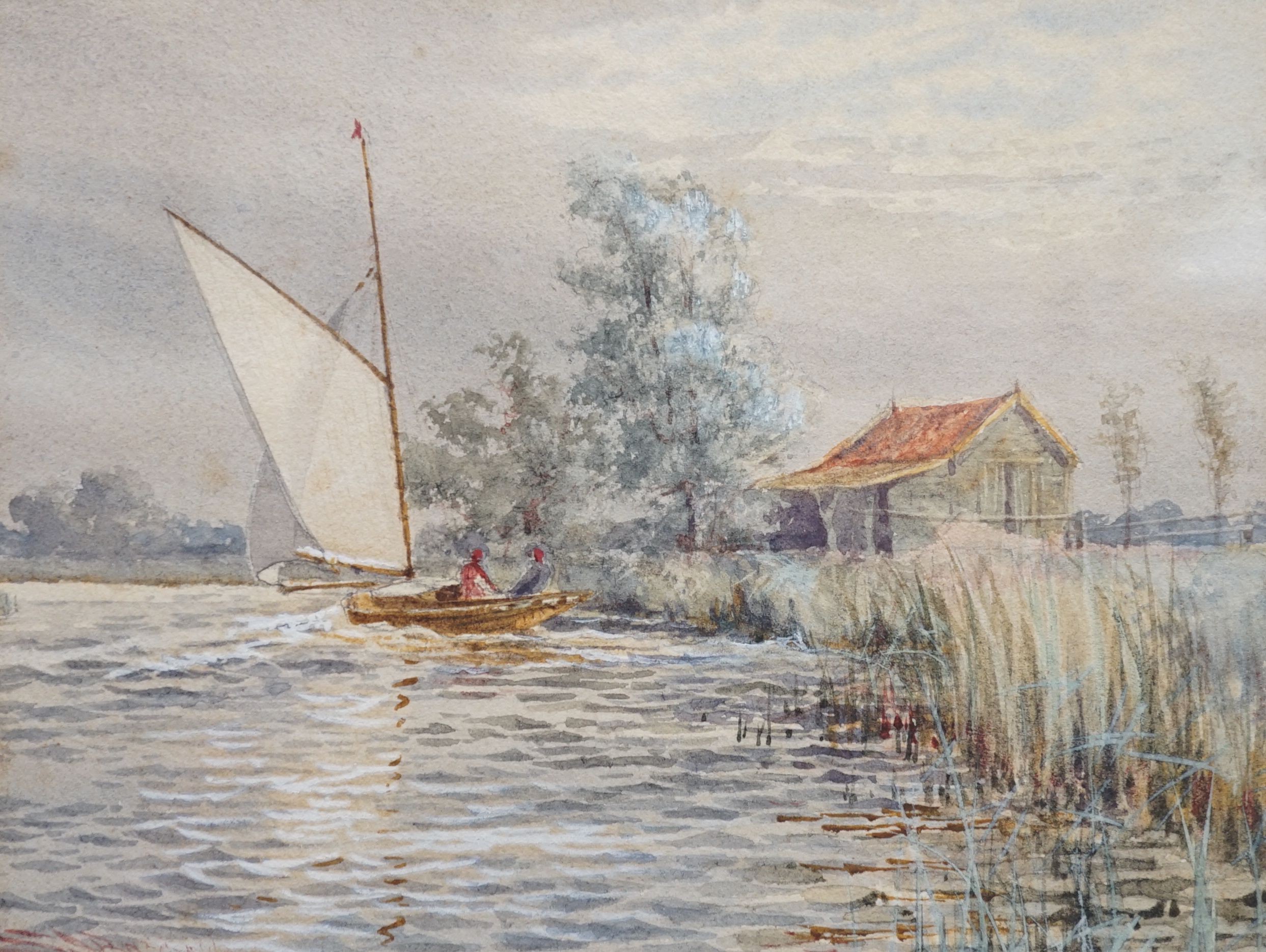 Stephen John Batchelder (1849-1932), Kendal Dyke, River Thurne, watercolour, signed and dated