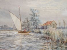 Stephen John Batchelder (1849-1932), Kendal Dyke, River Thurne, watercolour, signed and dated