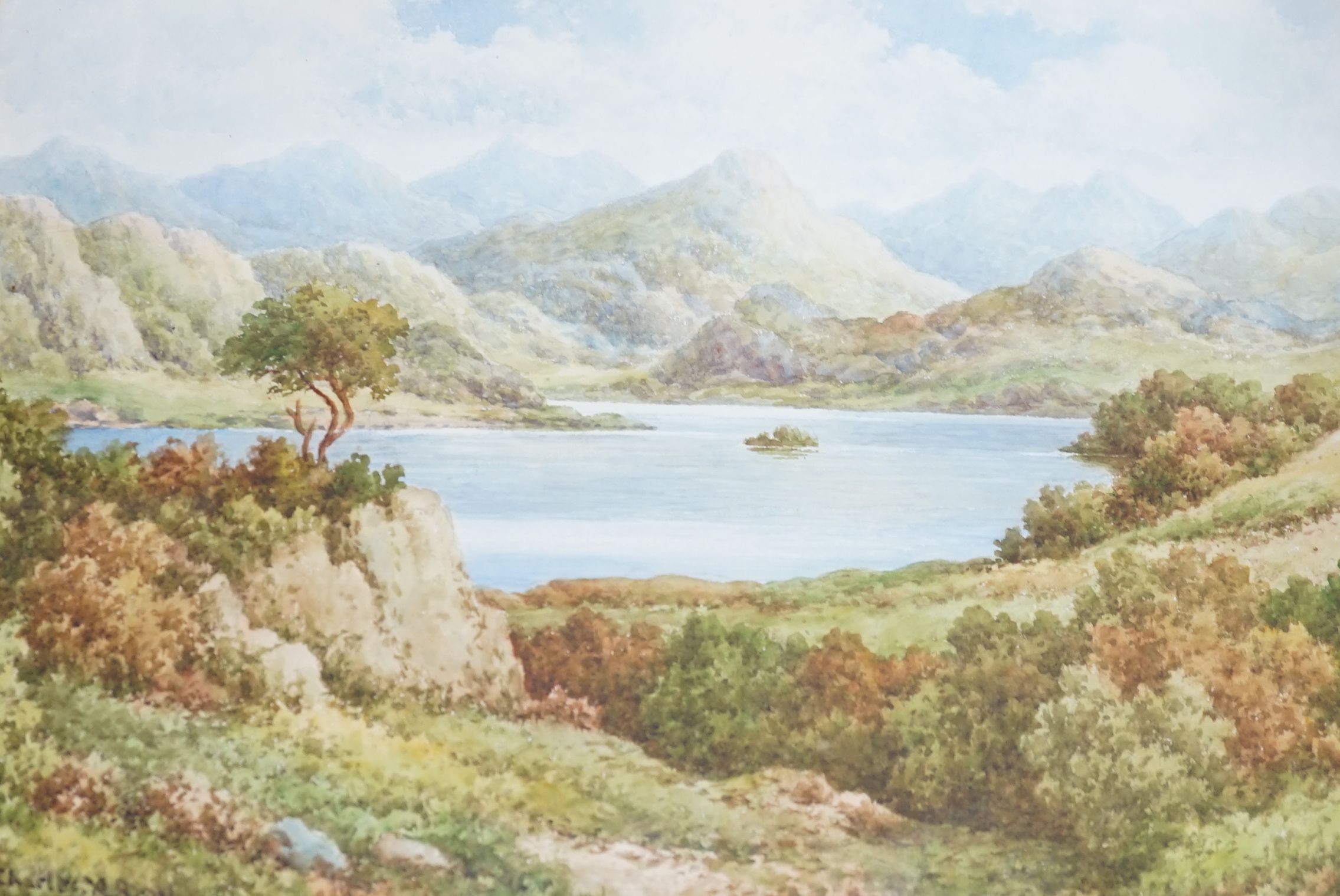 Charles A. Bool (fl. early 20th century), a pair of watercolours, Derwent water and Ullswater - Image 3 of 4