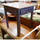 An 18th century oak provincial side table, width 55cm depth 66cm height 62cm