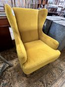 A John Lewis Bergen armchair in Harriet Mustard fabric, width 70cm depth 84cm height 96cm