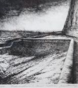 James Stroudley, three etchings, fresh weather in the channel, sort Dean, seawall Rottingdean, low