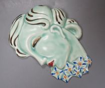 A rare 1950's Clarice Cliff wall mask, 14.5cm