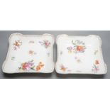 A pair of Rosenthal floral decorated dishes, 24cm