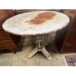 A French bistro table, diameter 80cm height 74cm