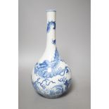 A Chinese blue and white ‘dragon’ bottle vase, 25cm