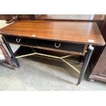 A G plan teak two drawer writing table, width 119cm depth 52cm height 74cm