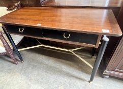 A G plan teak two drawer writing table, width 119cm depth 52cm height 74cm