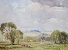Lieutenant Colonel D N Morgan (20th century), two watercolours, Mayfield and Mickleham Priory, 31 cm