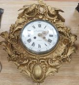 A late 19th century French giltwood and composition wall clock, retailed by Charles Frodsham, 53