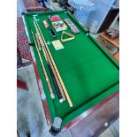 A quarter size Riley snooker table, with full accessories, 190 x 100cm x 87cm