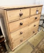 A Victorian pine faux bamboo chest of drawers, width 109cm depth 49cm height 106cm