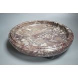 A 1930s marble footed dish, 30cm