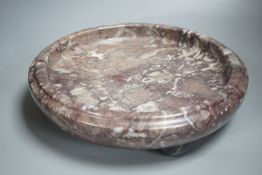 A 1930s marble footed dish, 30cm