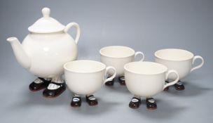 A part Carlton ware style footed tea ware (5)