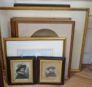 Two 18th-century engraved portraits, a group of watercolours and engravings, etc. (10)