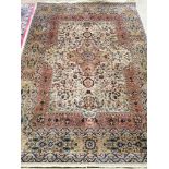 A fine Mohtasham design ivory ground rug, 242 x 175cm